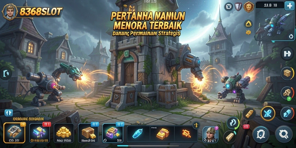 Tampilan gameplay 8368SLOT yang seru dalam pertahanan menara.