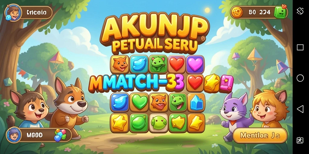 Menggambarkan pengalaman menantang dalam gameplay match-3 yang menarik.