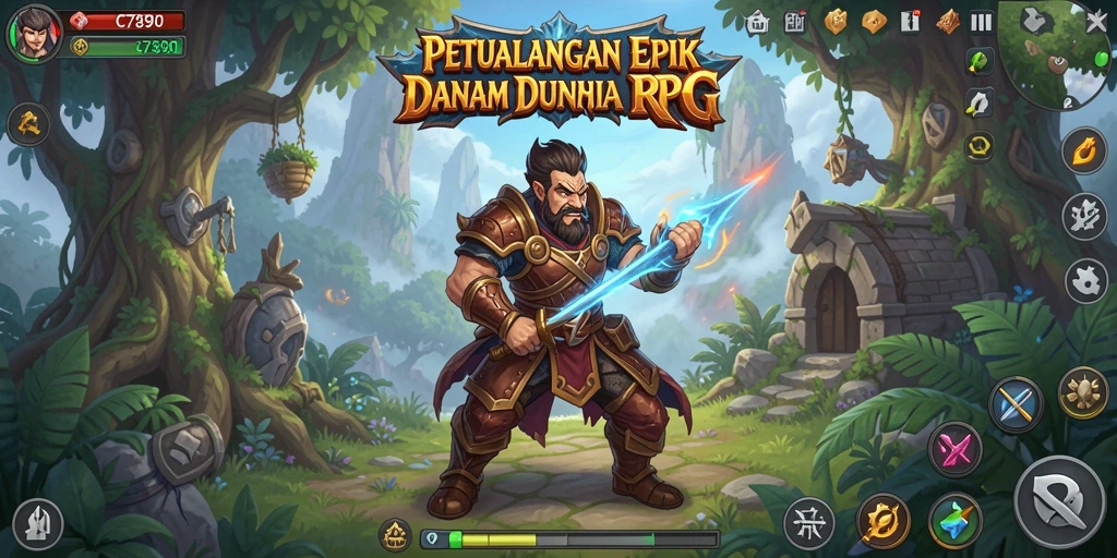 Screenshot menampilkan pertarungan seru dalam game RPG C7890.