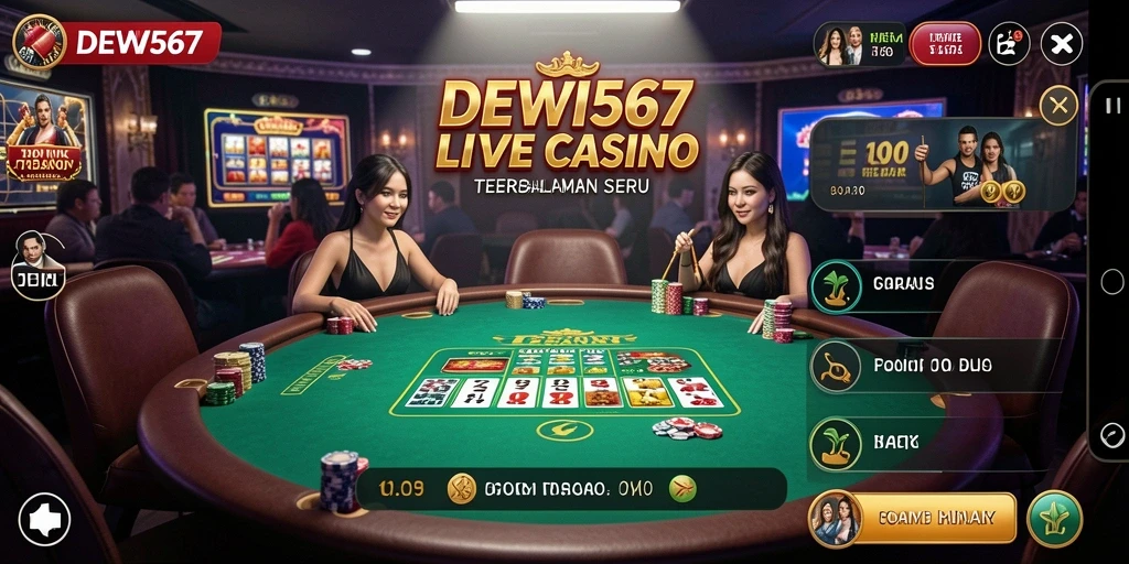 Tampilan gameplay Live Casino yang mendebarkan di DEWI567.