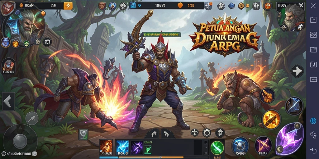Tampilan gameplay mendebarkan di dunia ARPG yang luas.