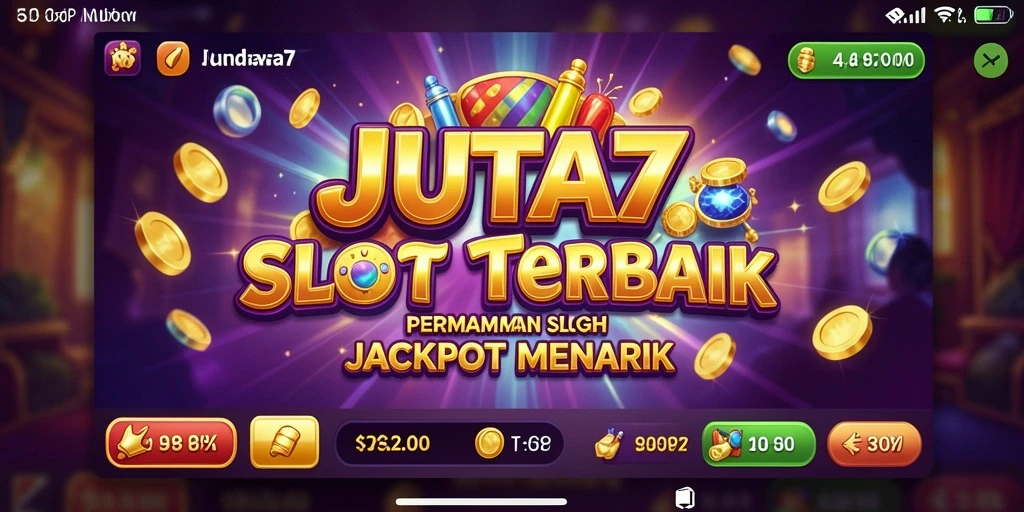 Screenshot JUTA7 menampilkan gameplay Slot yang seru dan penuh warna.