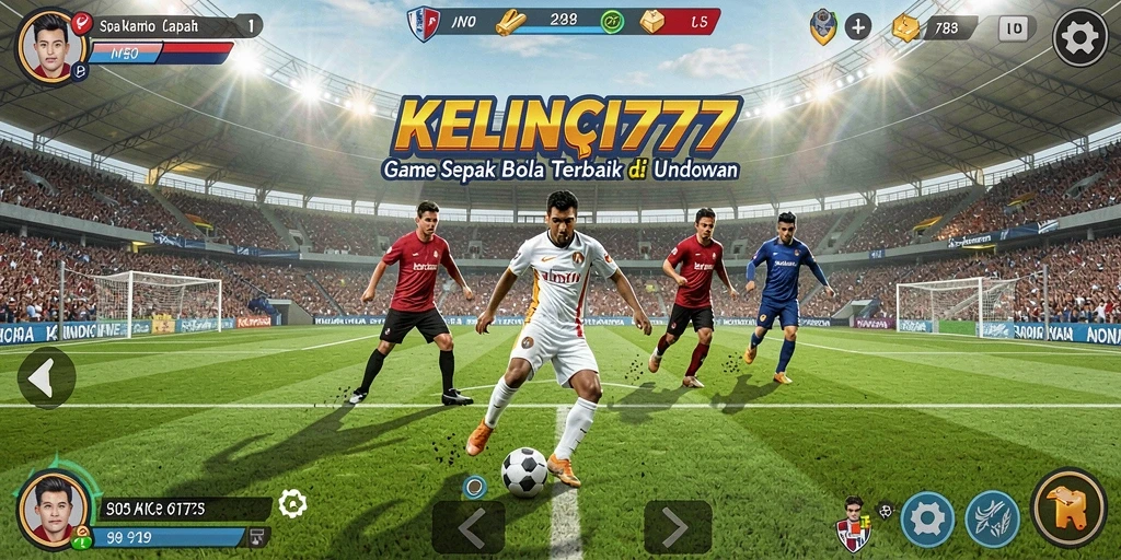 Screenshot gameplay KELINCI777 menampilkan pertandingan sepak bola yang intens.