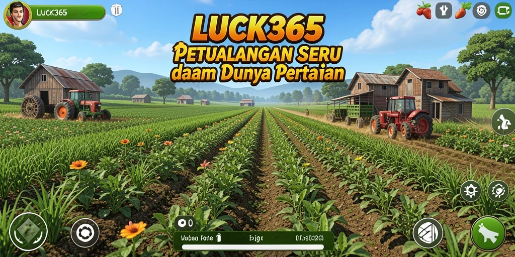 Screenshot gameplay LUCK365 menampilkan aktivitas pertanian yang menyeronokkan.