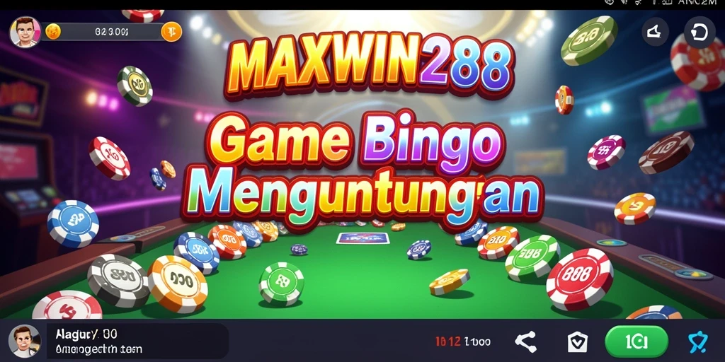 Tampilan gameplay seru di MAXWIN288 dengan suasana Bingo yang menggembirakan.