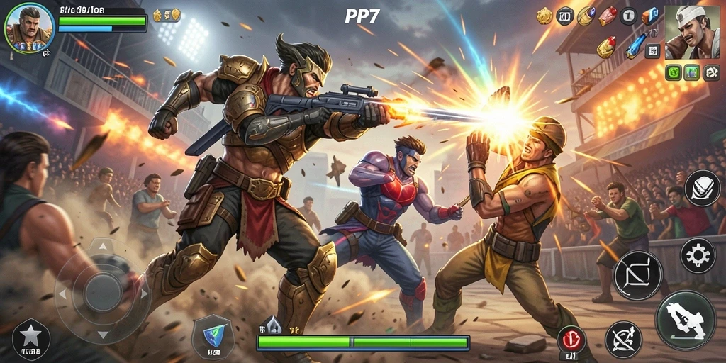 Tampilan gameplay PP7 yang mengesankan dan action-packed.
