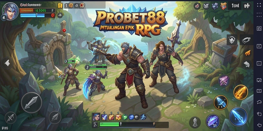 Screenshot menampilkan aksi seru dalam pertarungan RPG PROBET88.