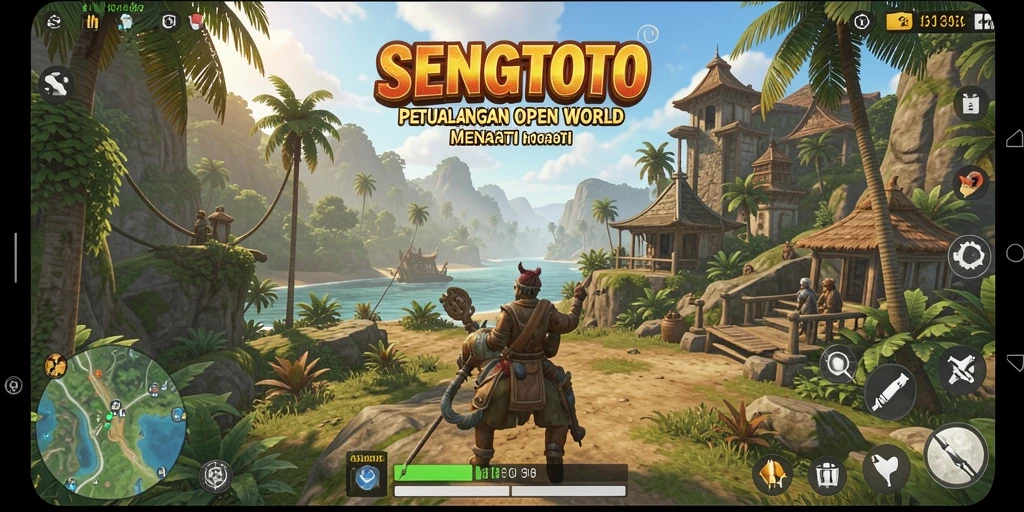 Screenshot SENGTOTO menampilkan pemain menjelajahi dunia terbuka yang luas.