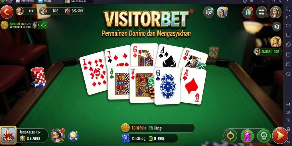 Tampilan gameplay menarik dalam VISITORBET yang penuh aksi Domino.